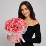 Композиция из 21 розовой розы в коробке — вид 2